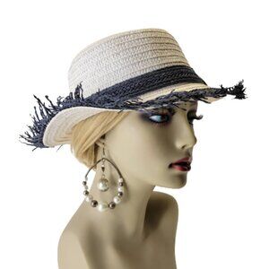 White Straw Hat, Woven Straw Hat, Beach Hat, Summer Hat,Sun Hat- NEW